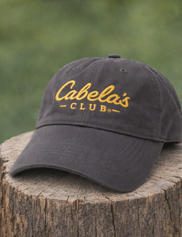 front Charcoal Cabela's Club Dad Hat